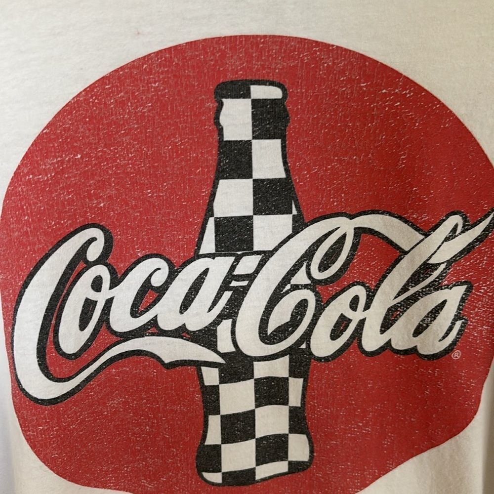 Vintage Checkered Coca Cola Long Sleeve T-Shirt Size XL - Picture 3 of 7
